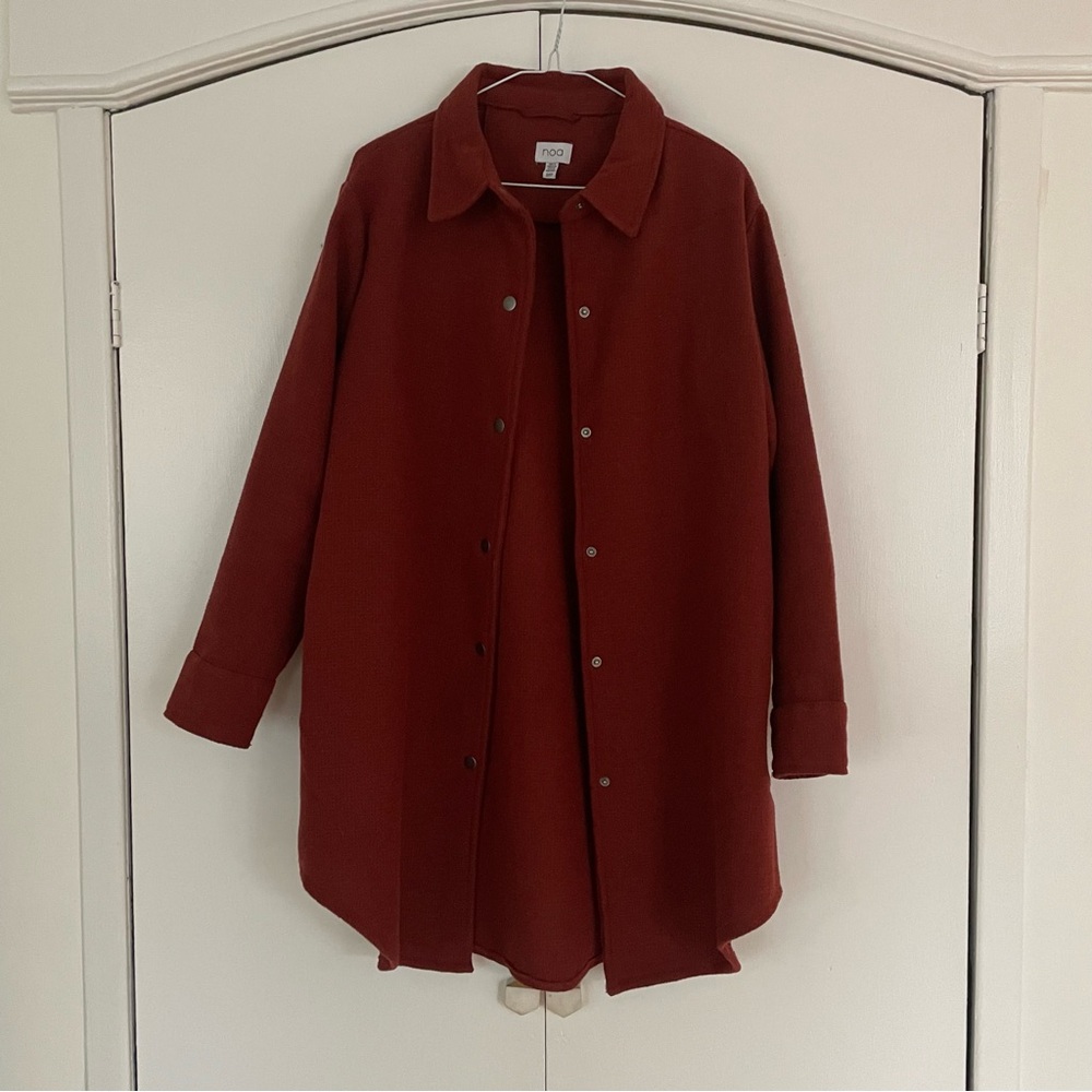 Noa Burnt Orange Snap Fall Shirt Shacket size small